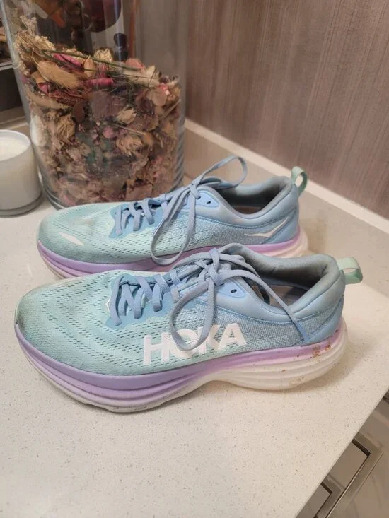 Hoka Bondi 8 Women's Running Shoes Blue 10 B EUC - Picture 2 of 9